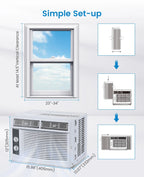 Garvee 5000 BTU Window Air Conditioner, Fast Cooling for Rooms up to 150 Sq. Ft, Window Ac Unit with 7 Level