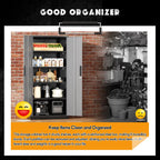 SOLAURA 71" Metal Garage Storage Cabinet with Locking Doors and Adjustable Shelves for Home, Office(Black)