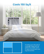 Garvee 5000 BTU Window Air Conditioner, Fast Cooling for Rooms up to 150 Sq. Ft, Window Ac Unit with 7 Level