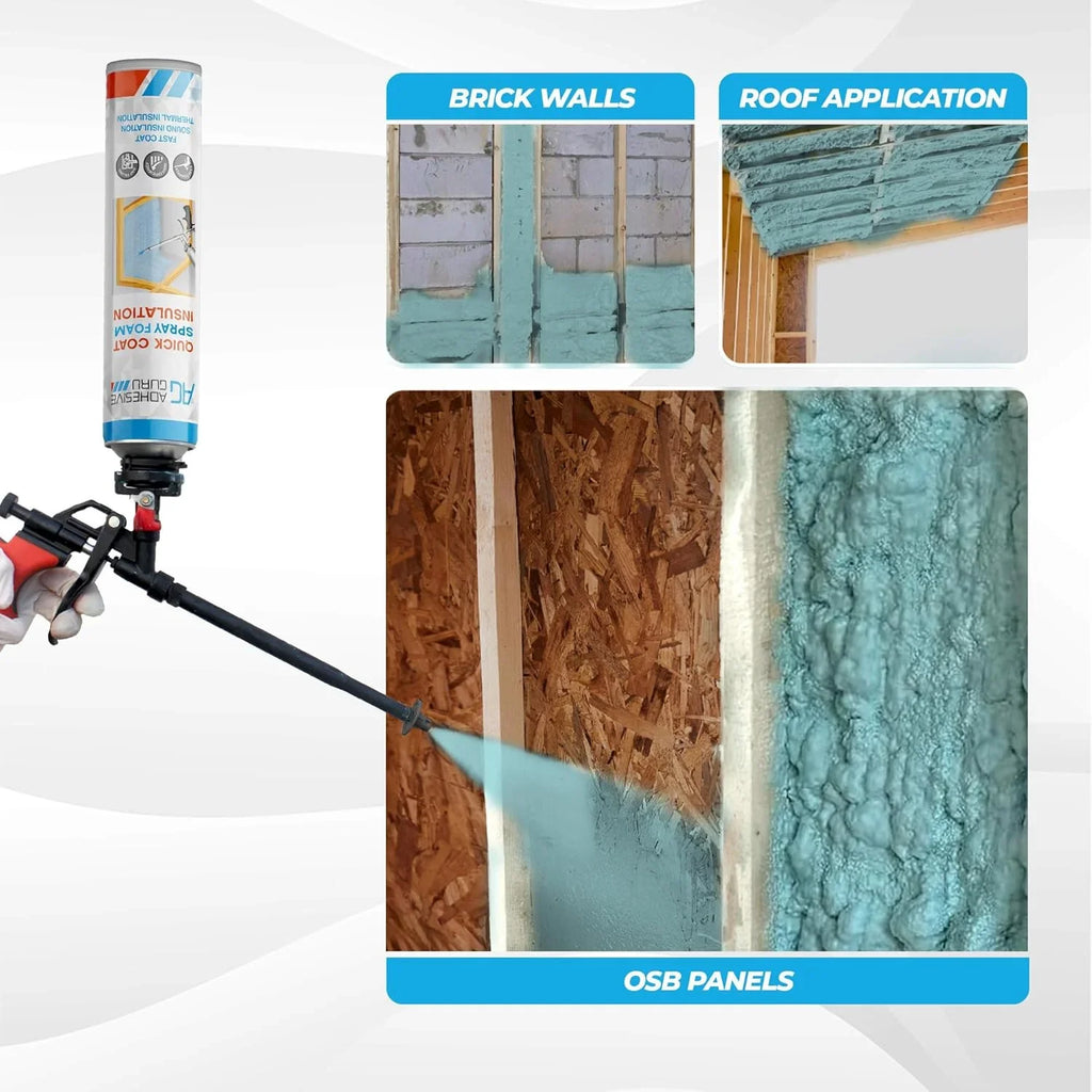 Adhesive Guru Spray Foam Insulation Kit (18 x 32.80 oz/930 Gr - 360 Board Feet), Self - Expanding Adhesive Foam