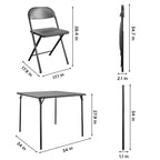 COSCO 5 - Piece Folding Set with Card Table and 4 Vinyl Padded Chairs, Black