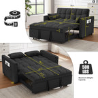 55 in Convertible Futon Sofa Bed, Modern Loveseat Sleeper Sofa Couch with Pull - Out Sofa Bed for Living Room, Small