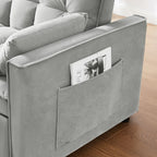 55 in Convertible Futon Sofa Bed, Modern Loveseat Sleeper Sofa Couch with Pull - Out Sofa Bed for Living Room, Small