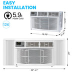 Garvee 5000 BTU Window Air Conditioner, Fast Cooling for Rooms up to 150 Sq. Ft, Window Ac Unit with 7 Level