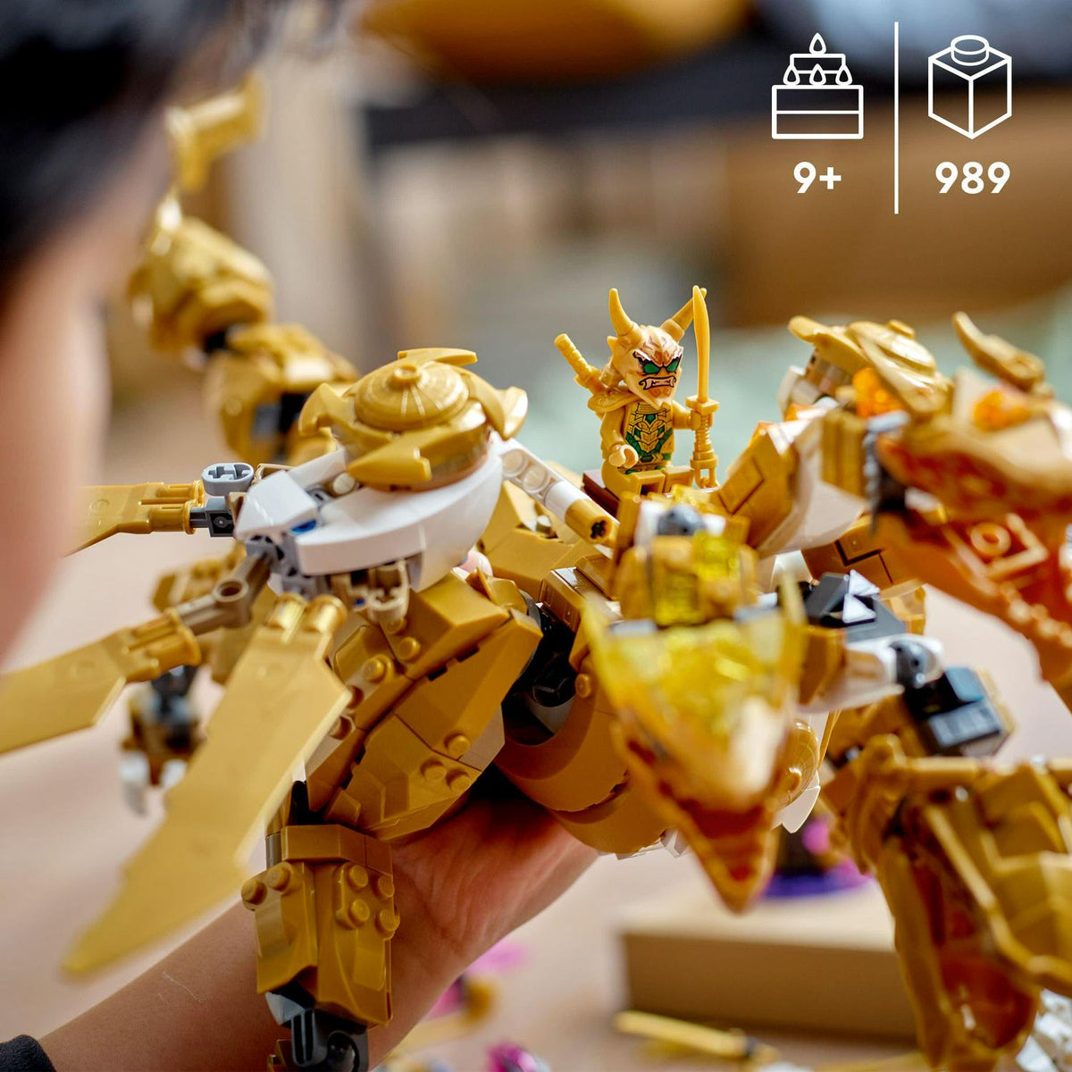 LEGO NINJAGO Lloyd'S Golden Ultra Dragon Toy for Kids. 71774 Large 4 Headed Action Figure with Blade Wings Plus 9
