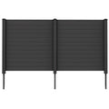 Gymax Outdoor PVC Privacy Panels 2 - Pack Picket Fence W/ 3 Cuspidal Foot Stakes Black