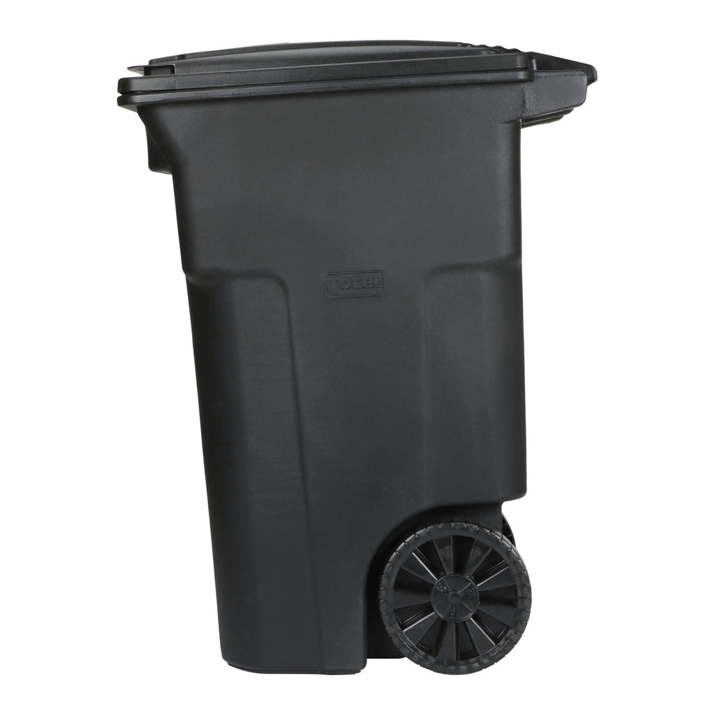 Toter 64 Gallon Black Garbage Can with Wheels and Lid