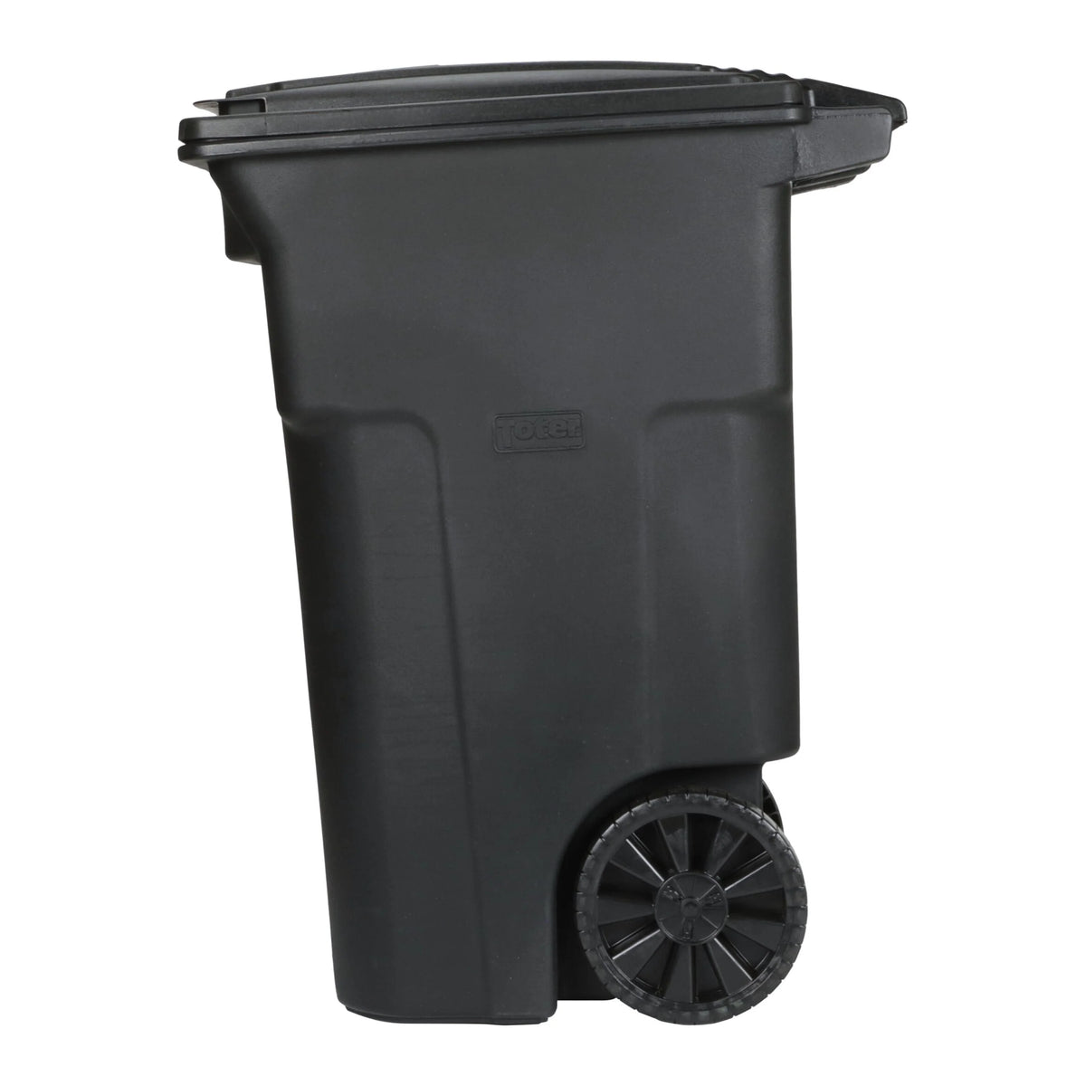 Toter 64 Gallon Black Garbage Can with Wheels and Lid