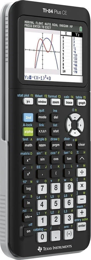 Texas Instruments TI - 84 Plus CE Graphing Calculator, Matte Black