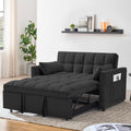 55 in Convertible Futon Sofa Bed, Modern Loveseat Sleeper Sofa Couch with Pull - Out Sofa Bed for Living Room, Small