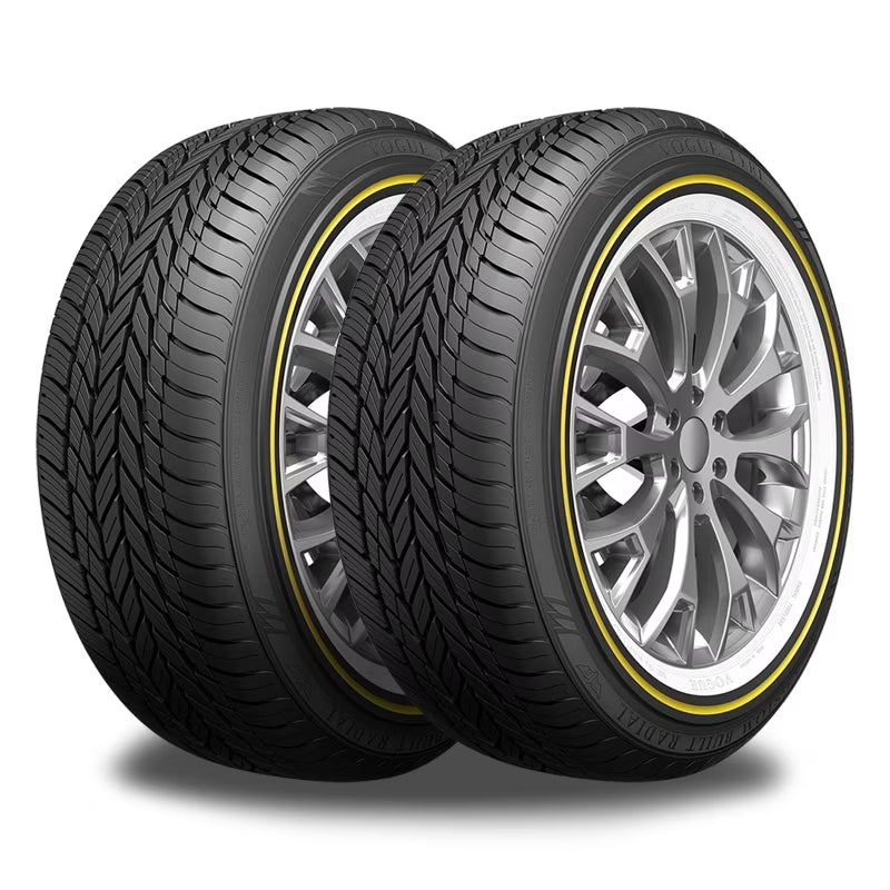 2 Vogue Tyres Custom Built Radial 235/55R17 99H White/Gold Sidewall Tires 460AA 0.3080.931 / 235/55/17 / 2355517