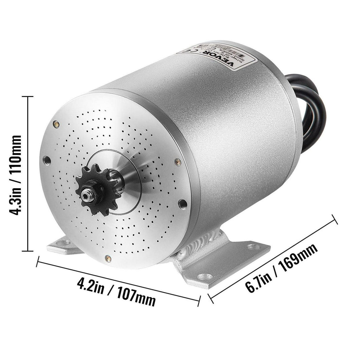 VEVOR 48V 2000W Brushless DC Motor Kit. 4300 RPM. with Controller & Throttle. for Go Kart/ATV. 10 lb