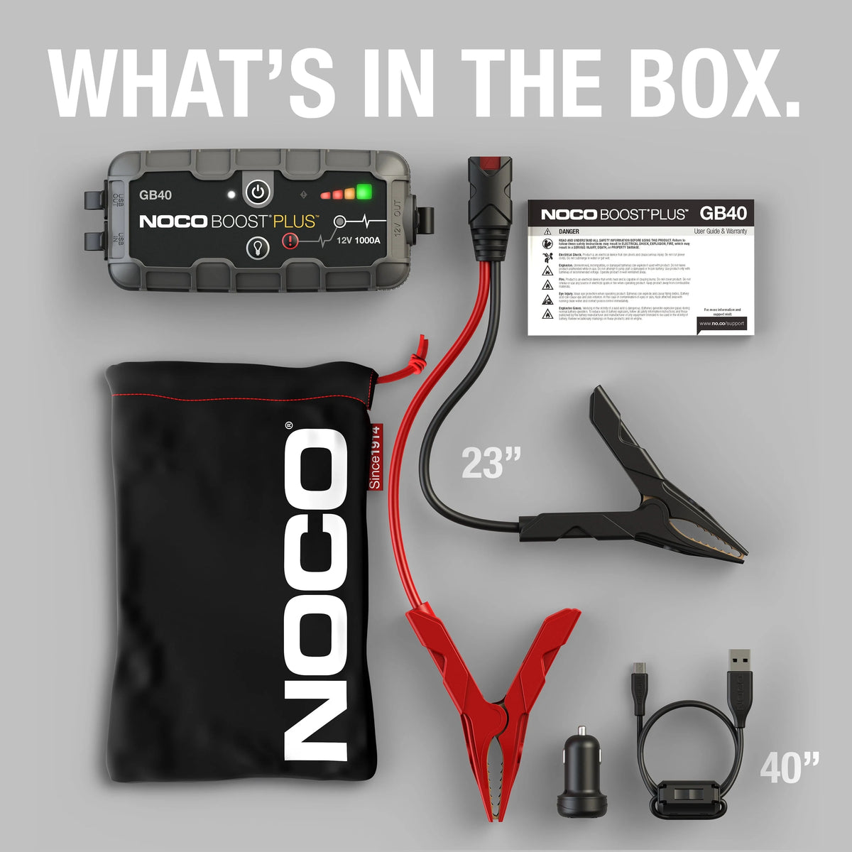 NOCO Boost Plus GB40 1000A 12V Ultrasafe Portable Lithium Jump Starter