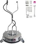 Garvee 24" Pressure Washer Surface Cleaner with Dual Handles - Stainless Steel, 4 - Wheel Design for Driveways