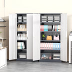 SOLAURA 71" Metal Garage Storage Cabinet with Locking Doors and Adjustable Shelves for Home, Office(Black)