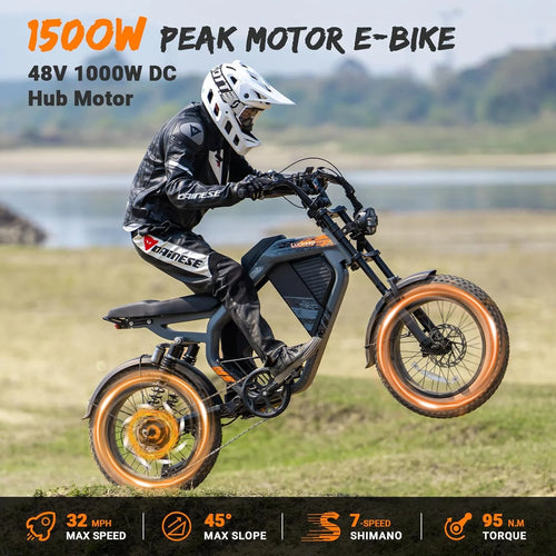 Luckeep M5 Electric Bike for Adults/Teen, 1500W Peak Motor, Max 32MPH, 48V 15AH Battery, Max 60 Miles Electric