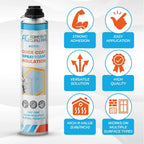 Adhesive Guru Spray Foam Insulation Kit (18 x 32.80 oz/930 Gr - 360 Board Feet), Self - Expanding Adhesive Foam