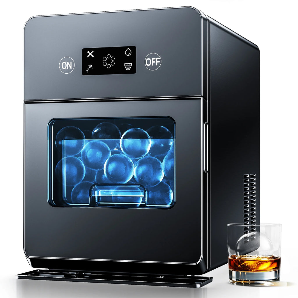 Simzlife Sphere Ice Maker, 10 Pcs/Hour, 150 Pcs/Day, Clear Ice Ball Maker with Enhanced Insulation, with LCD Touch