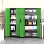 SOLAURA 71" Metal Garage Storage Cabinet with Locking Doors and Adjustable Shelves for Home, Office(Black)
