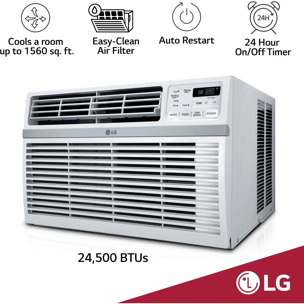 LG 8, 000 BTU 340 Sq Ft Window Air Conditioner with Remote Control, White, LW8016ER
